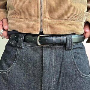 vintage black american western simple design belt